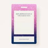 Groovy Purpleグリッター従業員の写真IDロゴ バッジ (裏面)