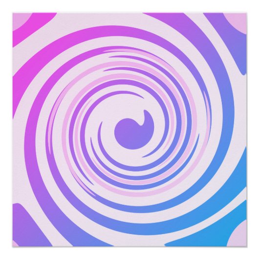 Groovy Purple Pink Blue Swirlsポスター ポスター (正面)