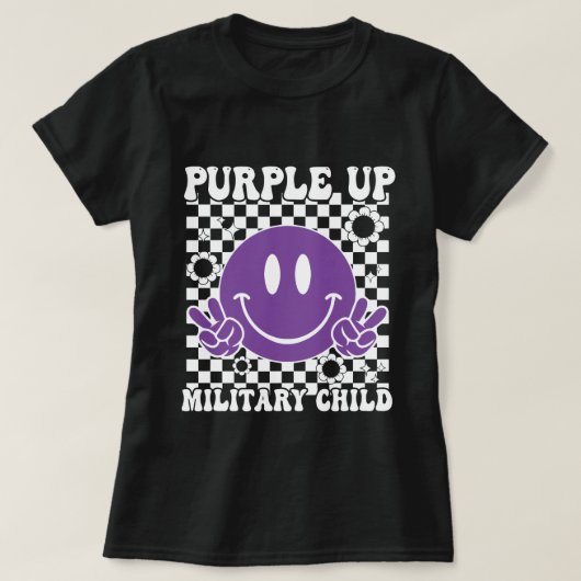 Groovy Purple Up用軍隊キッズシャツ軍隊 Tシャツ (デザイン正面)
