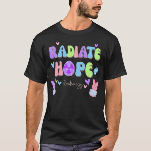 Groovy Radiate Hope Easter Radiology素晴らしいTech X-ra Tシャツ (正面)
