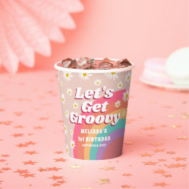 Groovy Rainbowとデイジーカラフル誕生日を入手 紙コップ