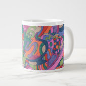 Groovy Rainbowに乗る、抽象芸術 ジャンボコーヒーマグカップ (正面右)