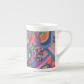 Groovy Rainbowに乗る、抽象芸術 ボーンチャイナマグカップ (右)