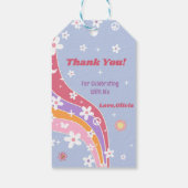 Groovy Rainbow誕生日パーティーありがとうギフトラベル ギフトタグ (裏面)