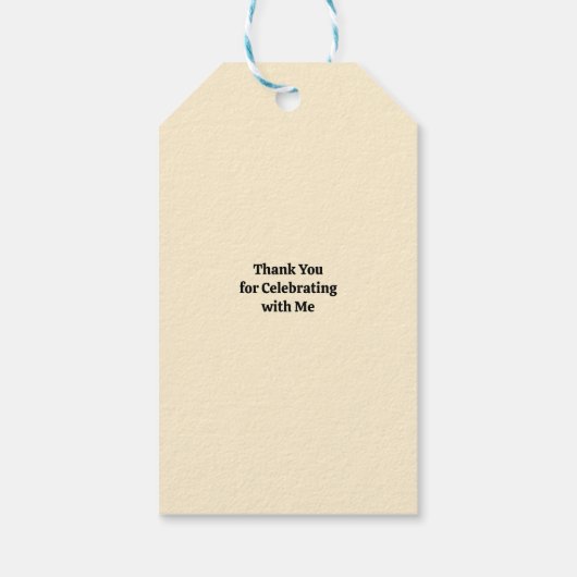 Groovy Rainbow 1970sスタイルターコイズ&オレンジ金ゴールド ギフトタグ (裏面)