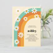 Groovy Rainbow 1970sボホデイジーブライダルシャワー 招待状 (スタンド正面)