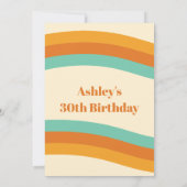 Groovy Rainbow 1970sボホデイジー誕生日パーティー 招待状 (裏面)