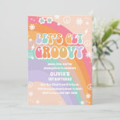 Groovy Rainbow 1st Birthday Invitation 招待状 (スタンド正面)