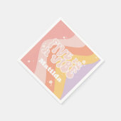 groovy rainbow 5はvibe 60のレトロデイジー クール スタンダードカクテルナプキン (角)