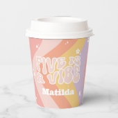 groovy rainbow 5はvibe 60のレトロデイジー クール 紙コップ (裏面)