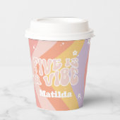 groovy rainbow 5はvibe 60のレトロデイジー クール 紙コップ (正面)