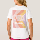 groovy rainbow 5はvibe 60のレトロデイジー クール tシャツ (裏面)