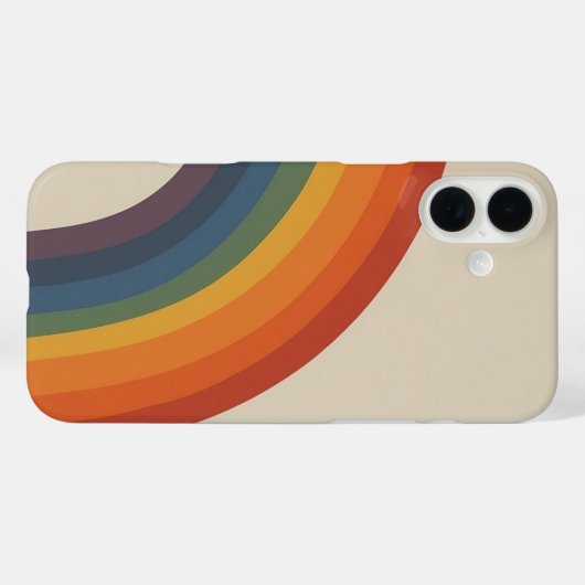 Groovy - rainbow 70s 1970sスタイルレトロ Case-Mate iPhoneケース (裏面 (横))