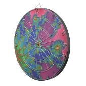Groovy Rainbow Seahords Fractal Art ダーツボード (正面右)