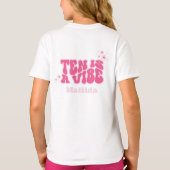 groovy rainbow tenはvibe 60のレトロなデイジーピンク tシャツ (裏面)