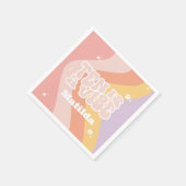 groovy rainbow tenはvibe 60のレトロなデイジー クール スタンダードカクテルナプキン (角)