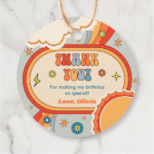 Groovy Rainbow Thank You誕生日パーティー フェイバータグ (裏面)