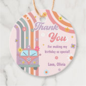 Groovy Rainbow Thank You誕生日パーティー フェイバータグ (正面)