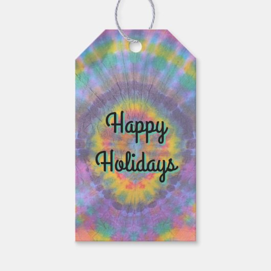 Groovy Rainbow Tie-dye  ギフトタグ (正面)
