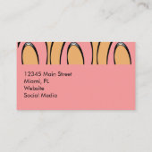 Groovy Rainbowsオレンジピンクパターン 名刺 (裏面)