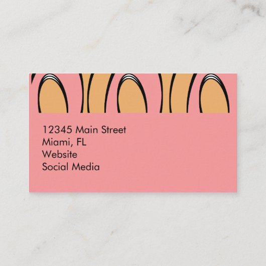 Groovy Rainbowsオレンジピンクパターン 名刺 (裏面)