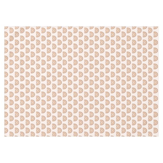 Groovy Rainbows Tablecloth Terracotta Copper Touch テーブルクロス (正面(横))