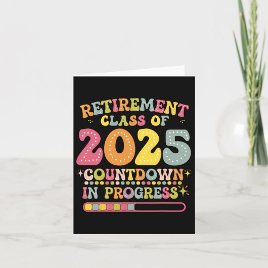 Groovy Retirement Cl Of 2025 Teacher Countdown Loa カード (正面)