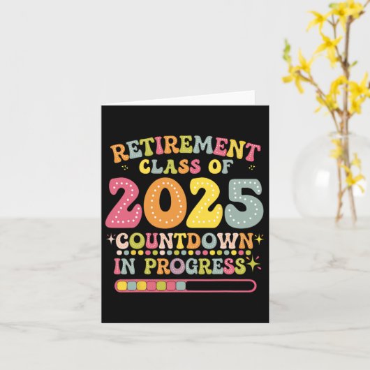 Groovy Retirement Cl Of 2025 Teacher Countdown Loa カード (黄色い花)