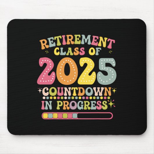 Groovy Retirement Cl Of 2025 Teacher Countdown Loa マウスパッド (正面)