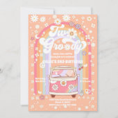 Groovy Retro 2nd Birthday Invitation 招待状 (正面)