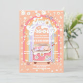 Groovy Retro 2nd Birthday Invitation 招待状 (スタンド正面)