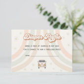 groovy retro 70sおむつラッフル招待インサート エンクロージャーカード (スタンド正面)