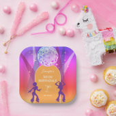 Groovy Retro 70s 80s Disco 30th Birthday Party ペーパープレート (パーティー)