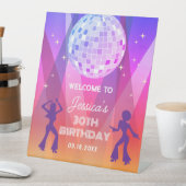 Groovy Retro 70s 80s Disco 30th Birthday Welcome 台座サイン (インサイチュ)