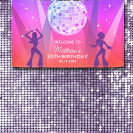 Groovy Retro 70s 80s Disco 30th Birthday Welcome 横断幕