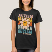 Groovy Retro Autism Awareness Month Puzzle Piece S Tシャツ (正面)