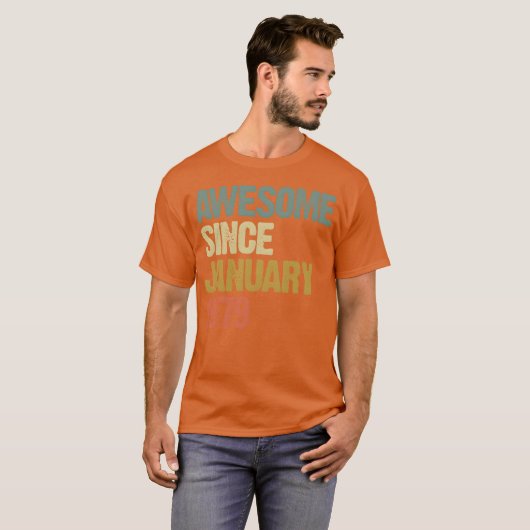 Groovy Retro Awesome Since January 1979 funny Tシャツ (正面フル)