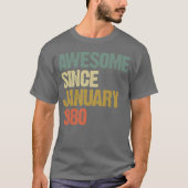 Groovy Retro Awesome Since January 1980 friend Tシャツ (正面)