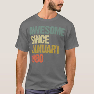 Groovy Retro Awesome Since January 1980 friend Tシャツ