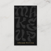 Groovy retro black logo qr code Makeup 名刺 (正面)