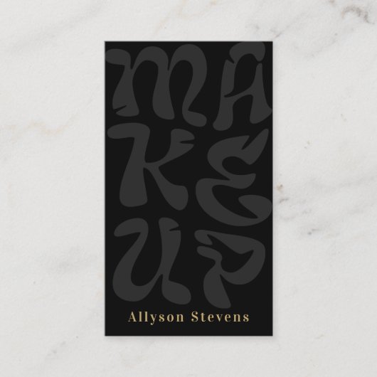 Groovy retro black logo qr code Makeup 名刺 (正面)