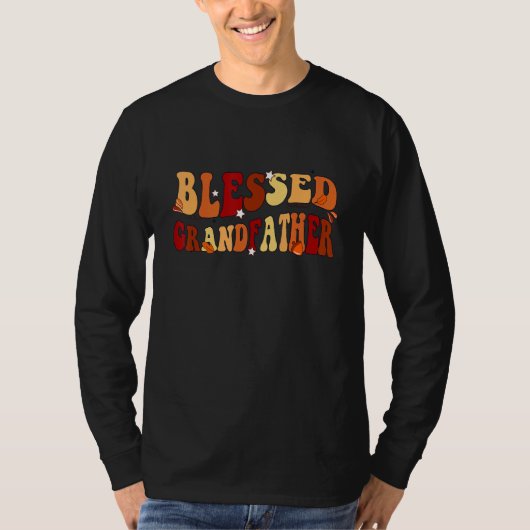 Groovy Retro Blessed Grandfather Vintage Thanksgiv Tシャツ (正面)