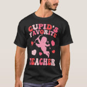 Groovy Retro Cupid's Favorite Teacher Valentine's  Tシャツ (正面)