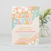 Groovy Retro Daisy Birthday Invitation 招待状 (スタンド正面)