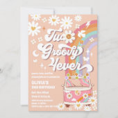 Groovy Retro Daisy Birthday Invitation 招待状 (正面)