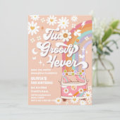 Groovy Retro Daisy Birthday Invitation 招待状 (スタンド正面)