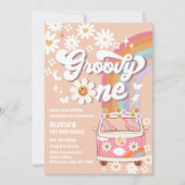 Groovy Retro First Birthday Invitation 招待状 (正面)