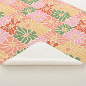 Groovy Retro Floral  シェルパブランケット (3/4)