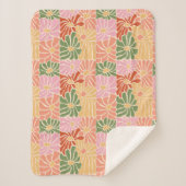 Groovy Retro Floral  シェルパブランケット (正面)
