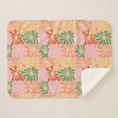Groovy Retro Floral  シェルパブランケット (正面(横))